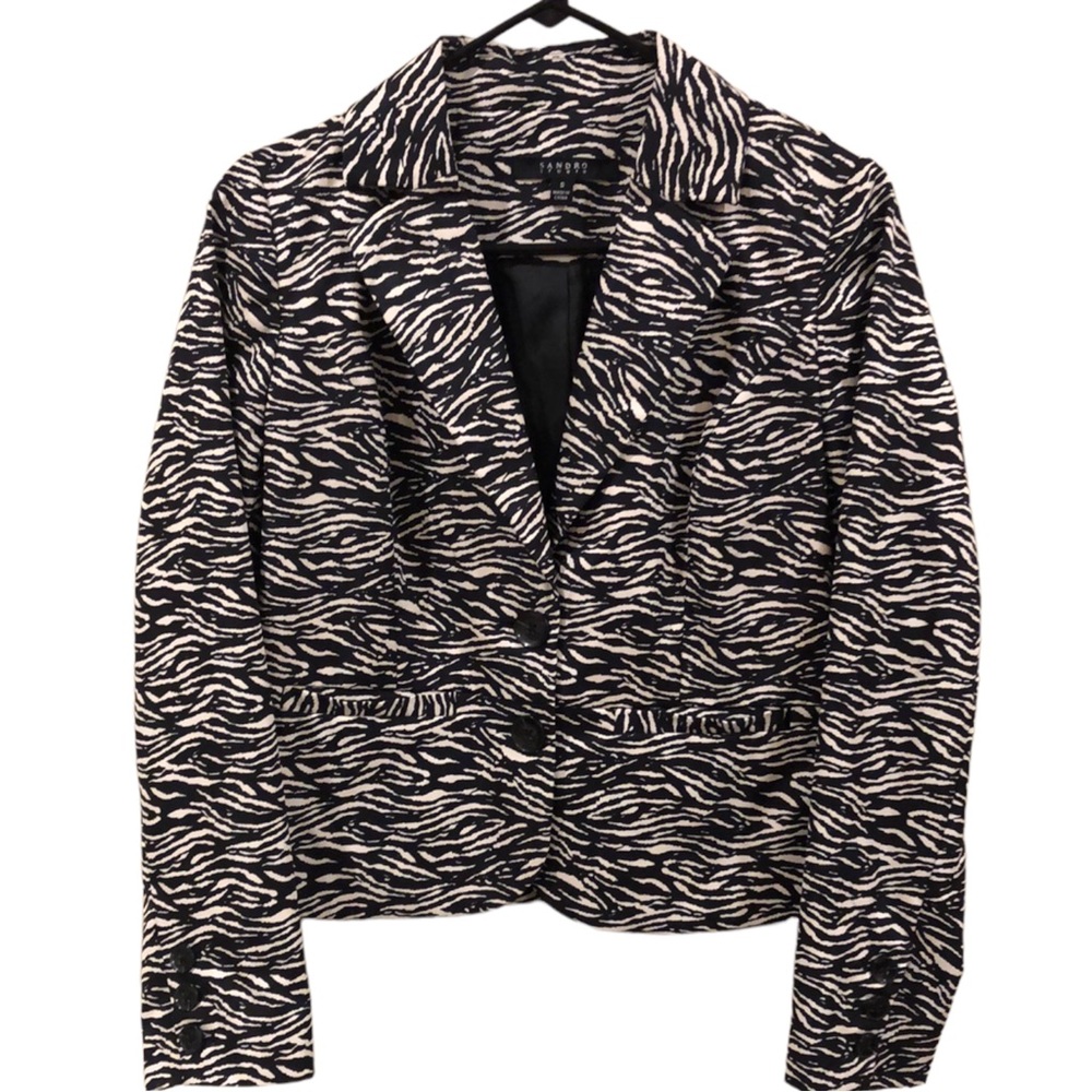 Sandro Studio Animal Print blazer